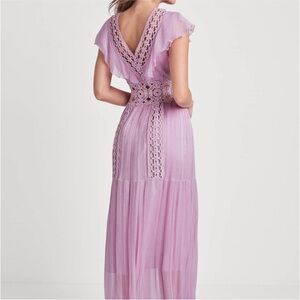 Venus Lilac Crochet Detail Maxi Dress size 10 new